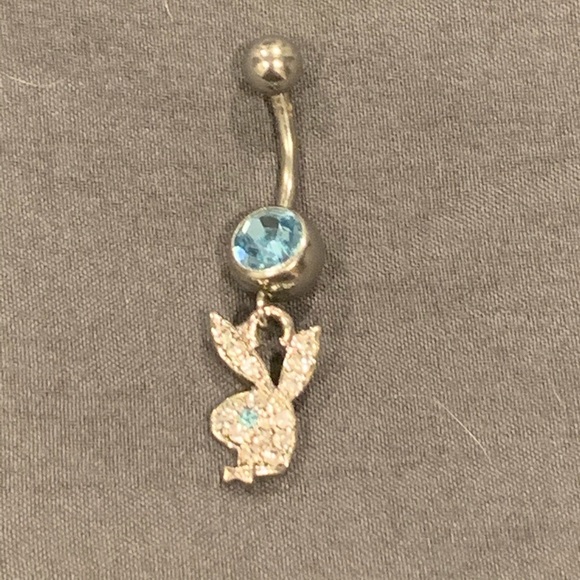 PLAYBOY Jewelry - Belly Button Ring - blue playboy rhinestones